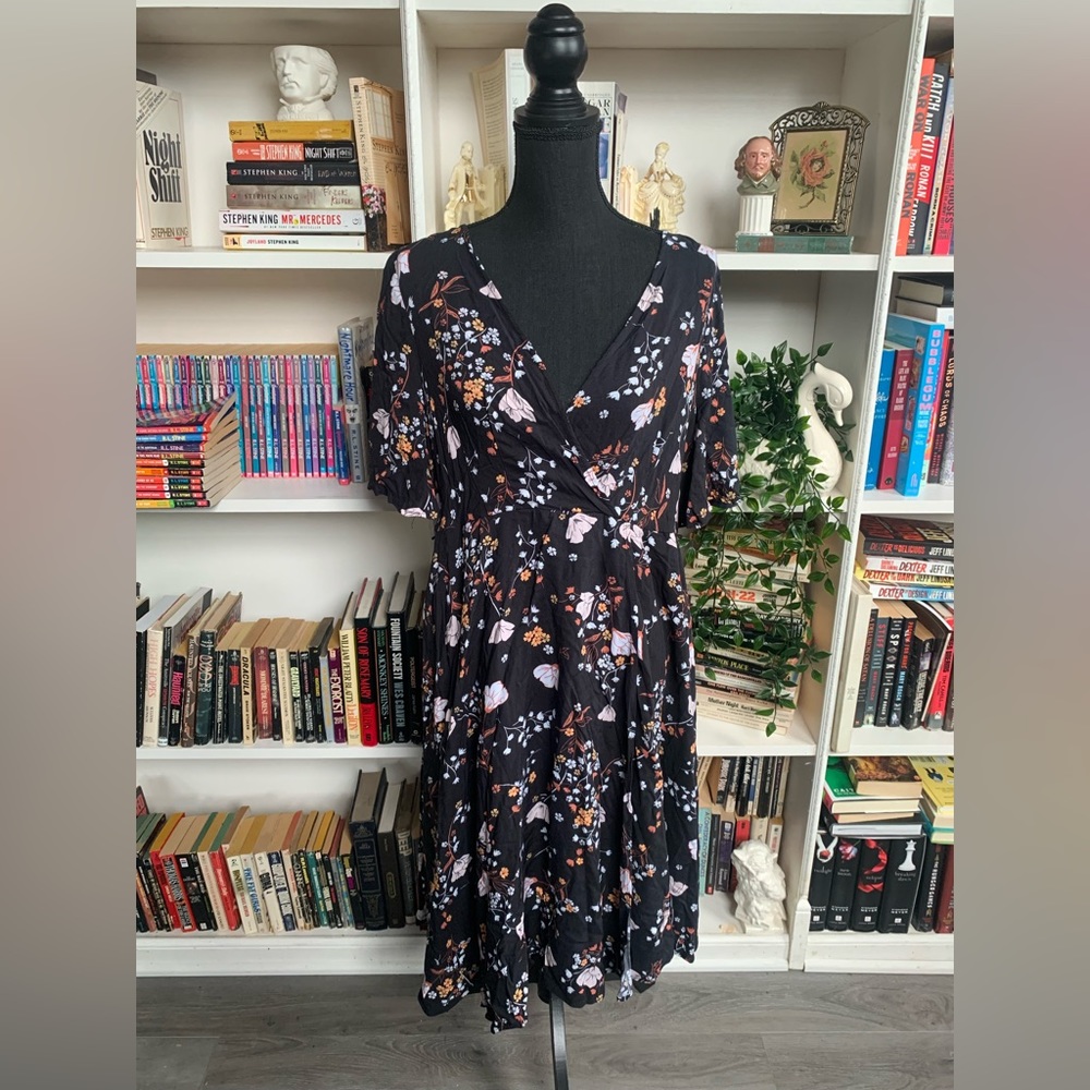 Torrid Floral Faux Wrap Dress